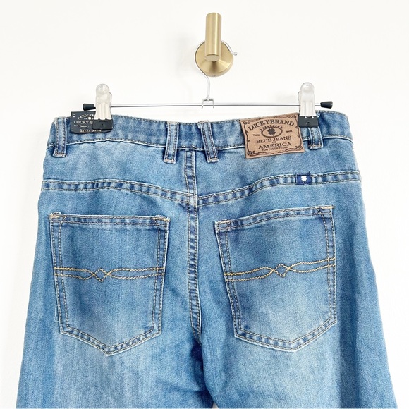 NEW Lucky Brand Billy Straight Distressed Patch Jeans Size 26 - Picture 6 of 8